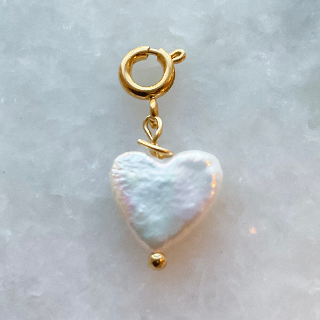 Pearl Heart Charm