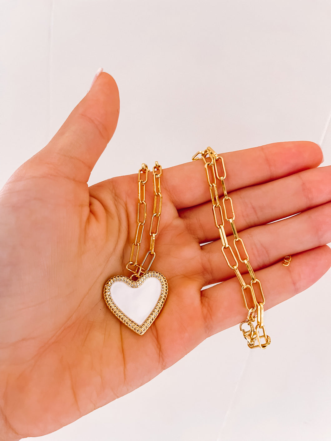 Gold plated heart necklace