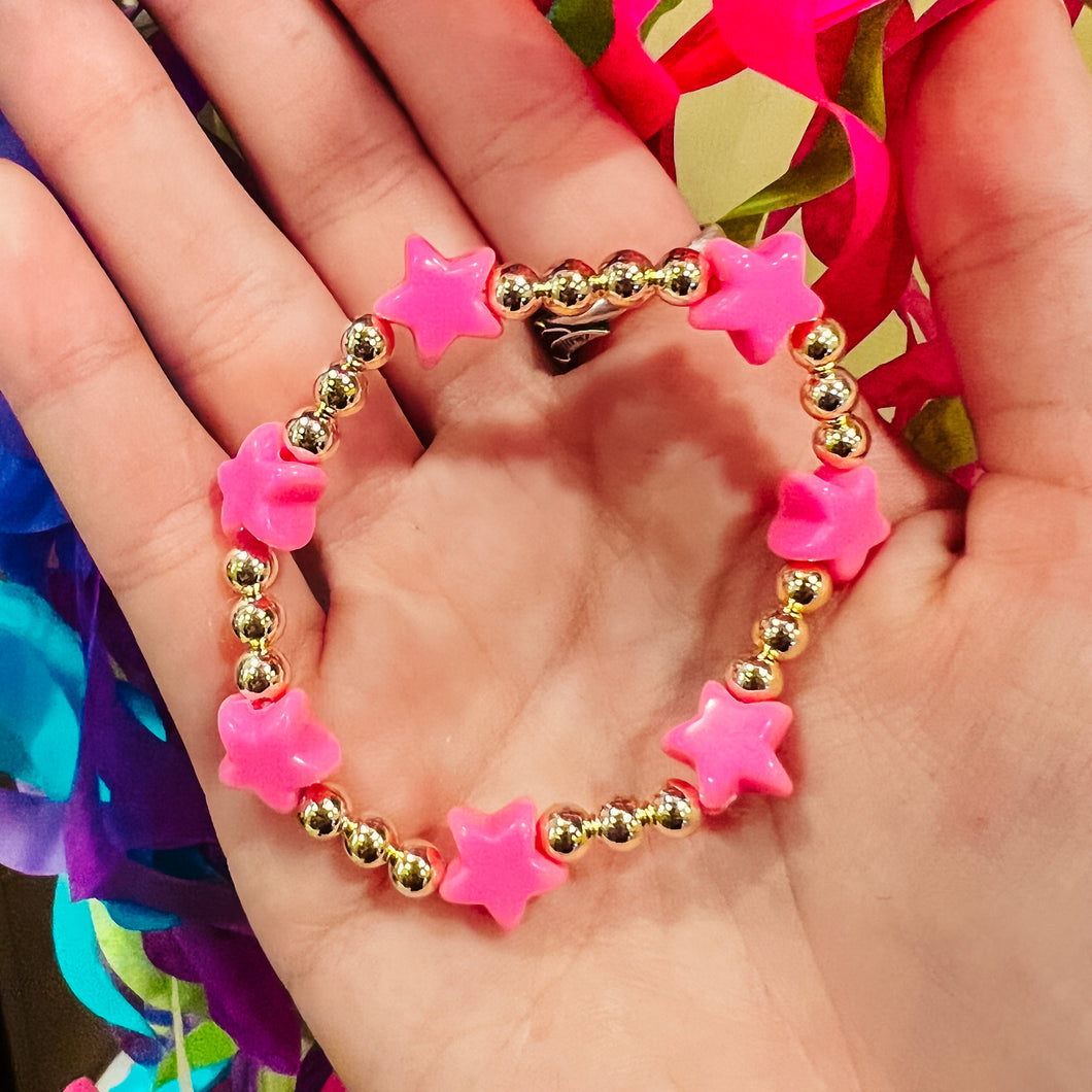 Pink star bracelet