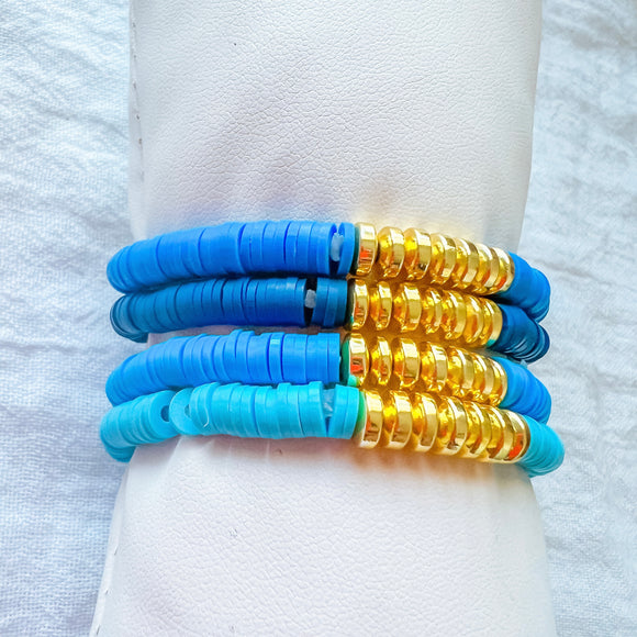 Blue/ Gold bracelet stack