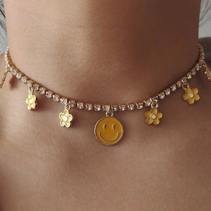 Smiley flower necklaces