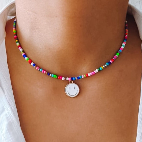 Beaded smile necklace