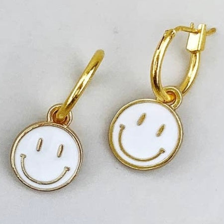 White smiley earrings :)