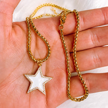 Load image into Gallery viewer, Gold plated Star Enamel necklace
