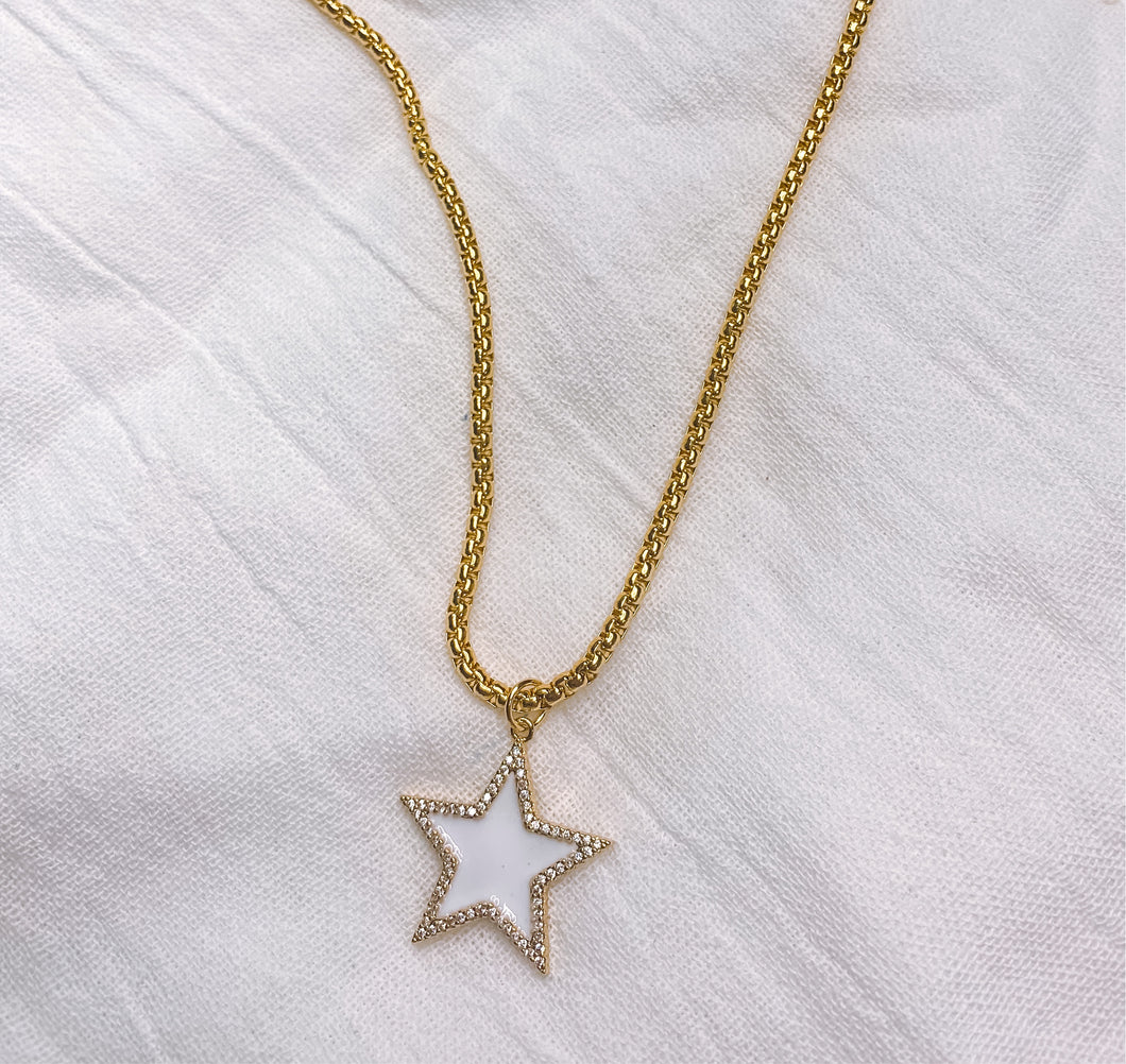 Gold plated Star Enamel necklace