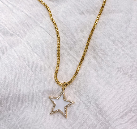 Gold plated Star Enamel necklace