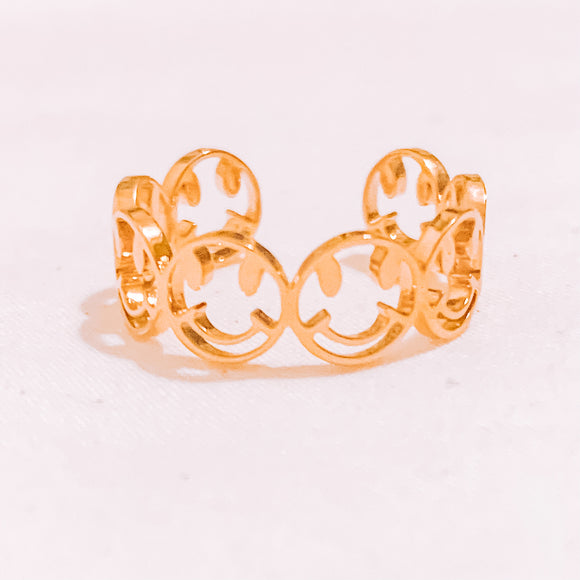 Gold smiley ring